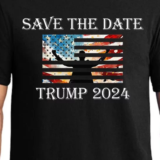 Trump 2024 American Flag Save The Date Take America Back Pajama Set