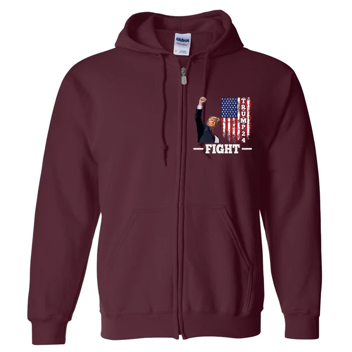 Trump 2024 Assasination Butler Pennsylvania Trump Fight Full Zip Hoodie