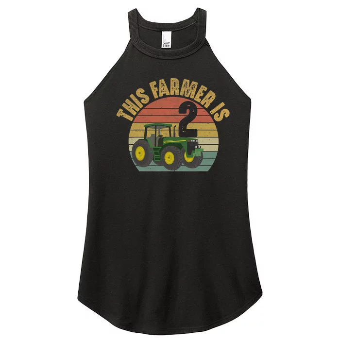 Tractor 2nd Birthday 2 Year Old Farmer Farm Theme Bday Party Women’s Perfect Tri Rocker Tank