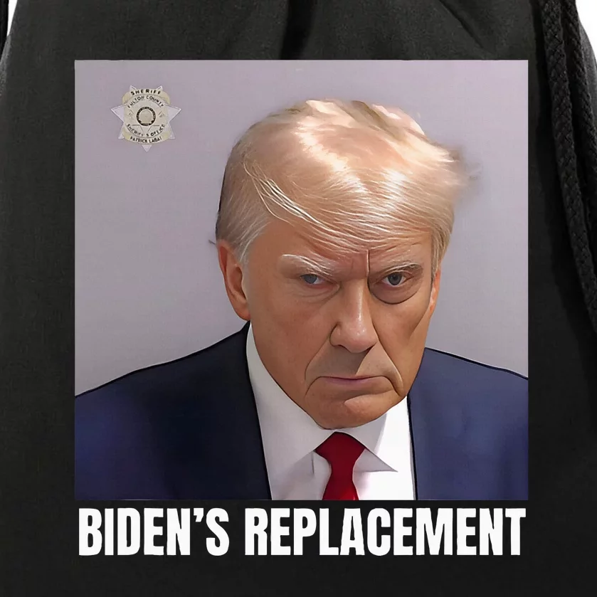 Trump 2024 BidenS Replacement Dark Maga Never Surrender Drawstring Bag