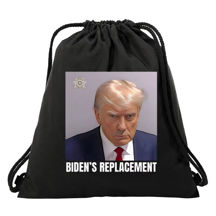 Trump 2024 BidenS Replacement Dark Maga Never Surrender Drawstring Bag