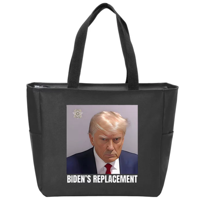 Trump 2024 BidenS Replacement Dark Maga Never Surrender Zip Tote Bag