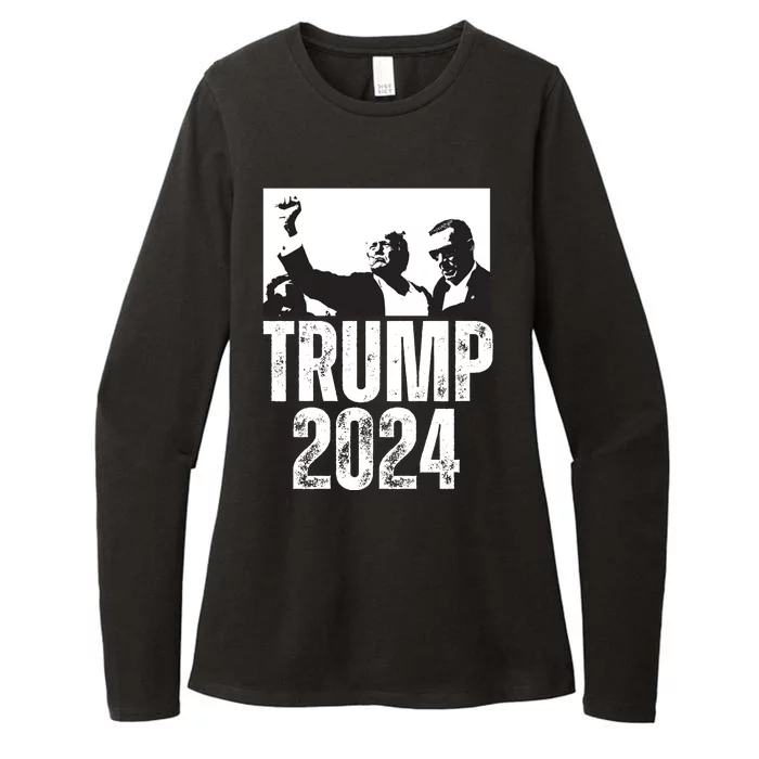 Trump 2024 Bulletproof Teflon Don Rally Shooting Fist Pump Womens CVC Long Sleeve Shirt