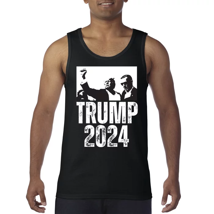 Trump 2024 Bulletproof Teflon Don Rally Shooting Fist Pump Tank Top