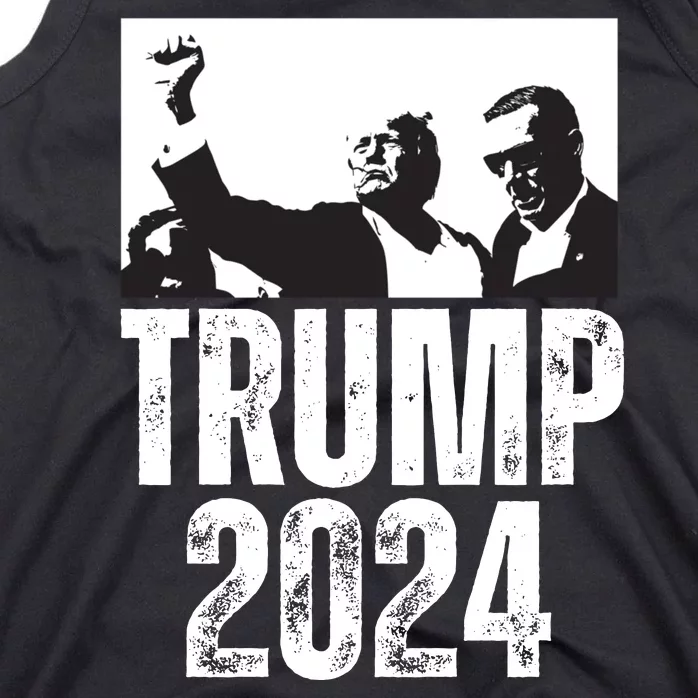 Trump 2024 Bulletproof Teflon Don Rally Shooting Fist Pump Tank Top