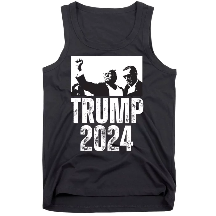 Trump 2024 Bulletproof Teflon Don Rally Shooting Fist Pump Tank Top