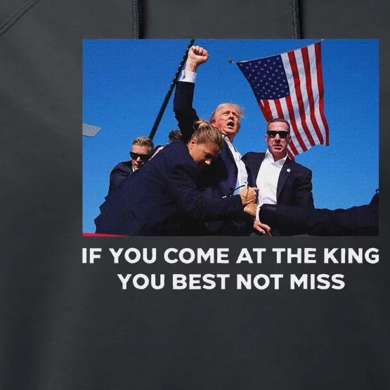 Trump 2024 Best Not Miss King Bold Design Performance Fleece Hoodie