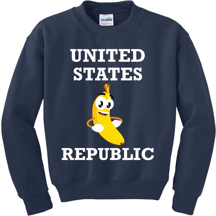 Trump 2024 Banana Biden Republic America Satire Republican Kids Sweatshirt