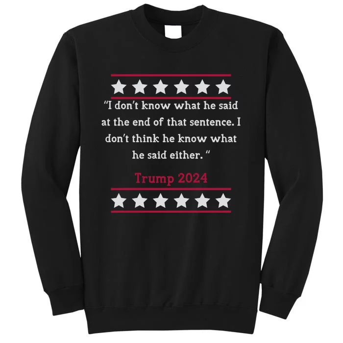 Trump 2024 Biden Trump Maga Patriotic Tall Sweatshirt