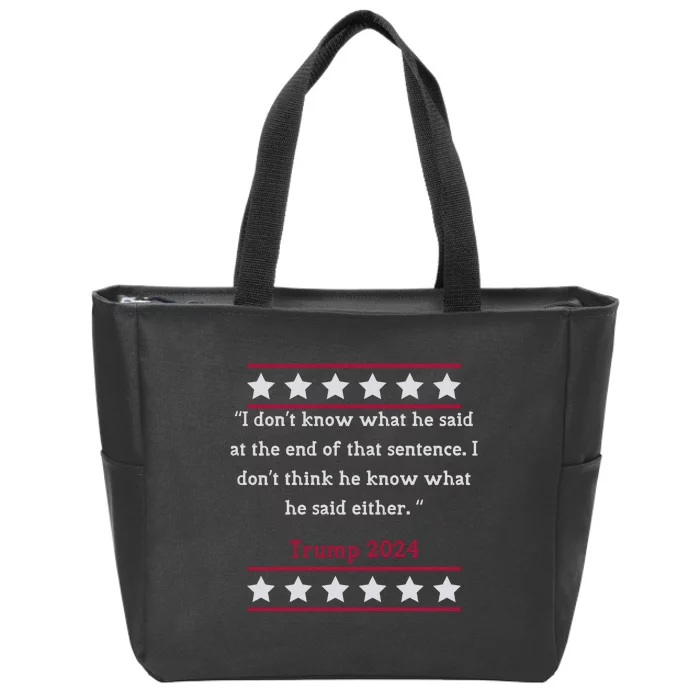 Trump 2024 Biden Trump Maga Patriotic Zip Tote Bag