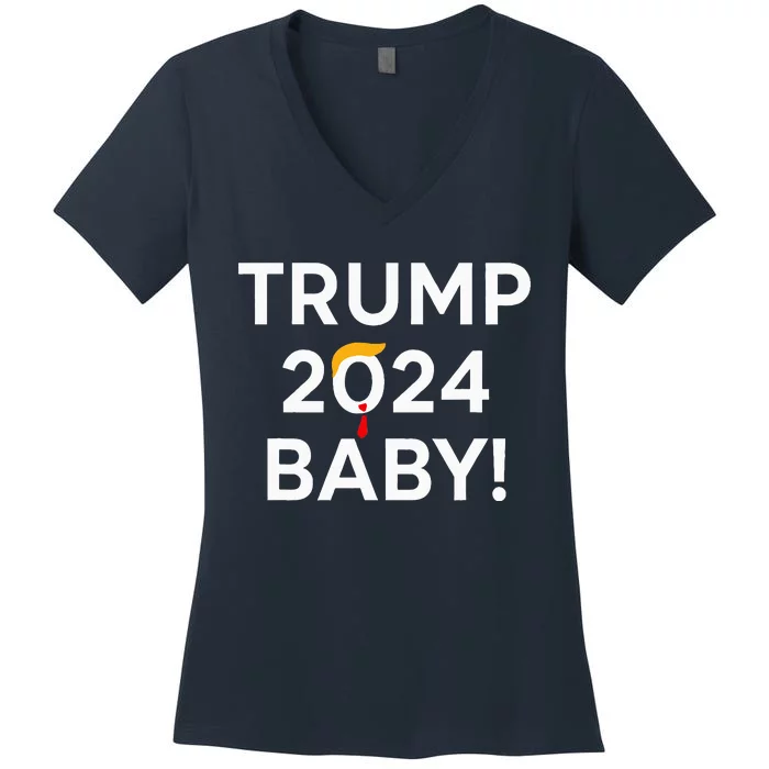 Trump 2024 Baby Women's V-Neck T-Shirt