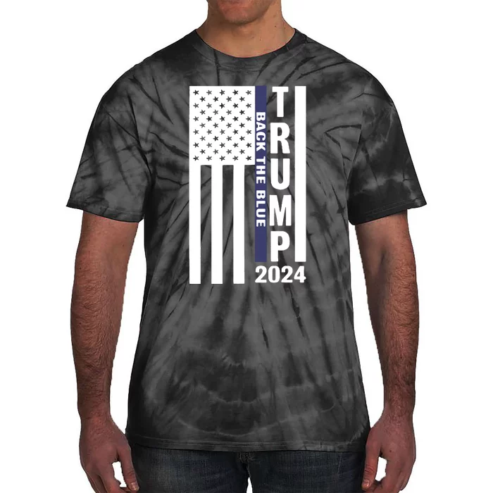 Trump 2024 Back The Blue Trump Supporter Tie-Dye T-Shirt