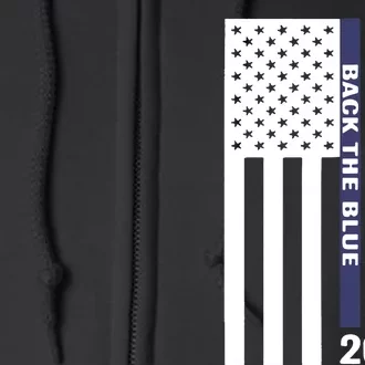 Trump 2024 Back The Blue Trump Supporter Full Zip Hoodie