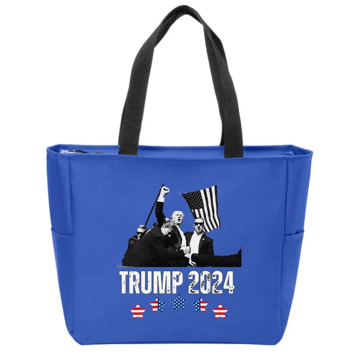 Trump 2024 Bulletproof Teflon Don Rally Shooting First Pump Zip Tote Bag