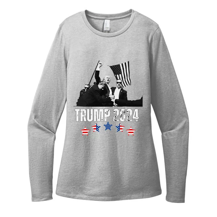 Trump 2024 Bulletproof Teflon Don Rally Shooting First Pump Womens CVC Long Sleeve Shirt