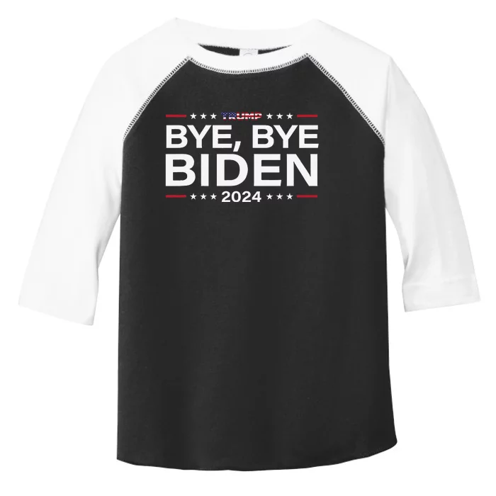 Trump 2024 Bye Bye Biden Dropped Out Election Funny Toddler Fine Jersey T-Shirt