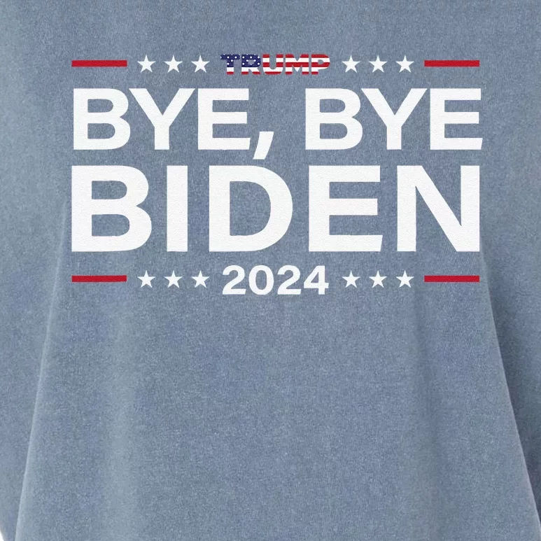 Trump 2024 Bye Bye Biden Dropped Out Election Funny Garment-Dyed Women's Muscle Tee