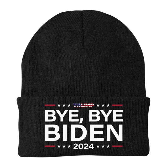 Trump 2024 Bye Bye Biden Dropped Out Election Knit Cap Winter Beanie