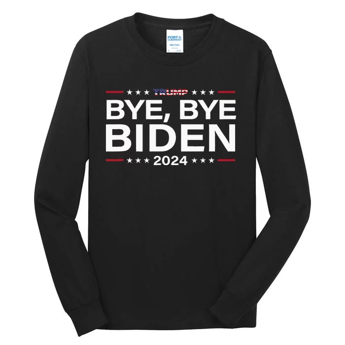 Trump 2024 Bye Bye Biden Dropped Out Election Tall Long Sleeve T-Shirt