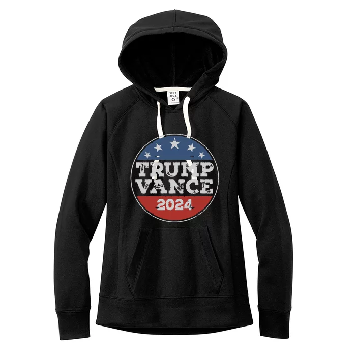 Trump 2024 Button Election For Republicans Trump Vance 2024 Women's Fleece Hoodie