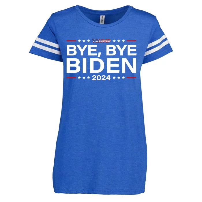 Trump 2024 Bye Bye Biden Dropped Out Election Funny Enza Ladies Jersey Football T-Shirt