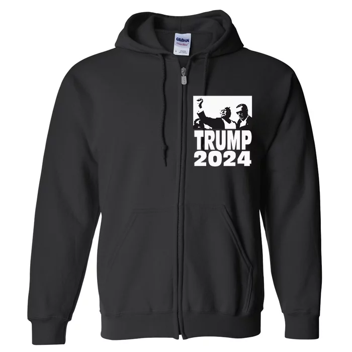 Trump 2024 Bulletproof Teflon Don Rally Shooting Fist Pump Full Zip Hoodie