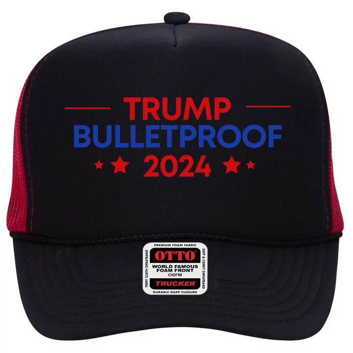 Trump 2024 Bulletproof High Crown Mesh Trucker Hat