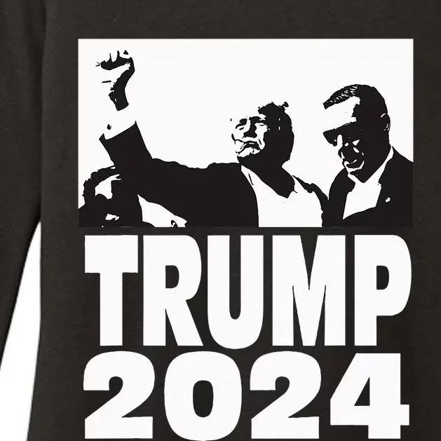 Trump 2024 Bulletproof Teflon Don Rally Shooting Fist Pump Womens CVC Long Sleeve Shirt