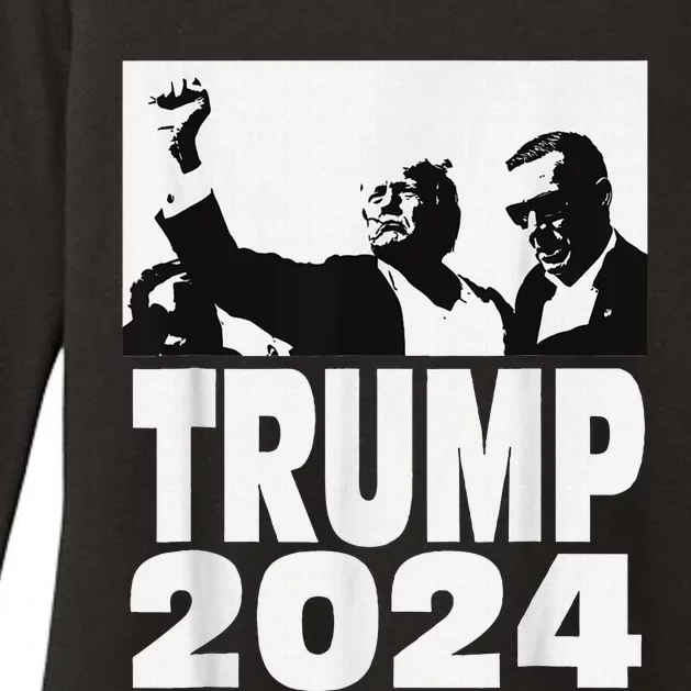 Trump 2024 Bulletproof Teflon Don Rally Shooting Fist Pump Womens CVC Long Sleeve Shirt