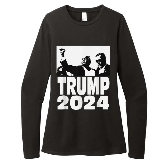 Trump 2024 Bulletproof Teflon Don Rally Shooting Fist Pump Womens CVC Long Sleeve Shirt