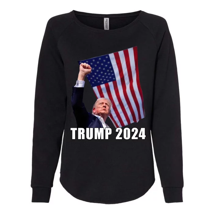 Trump 2024 Bullet Flag Fist Election Womens California Wash Sweatshirt