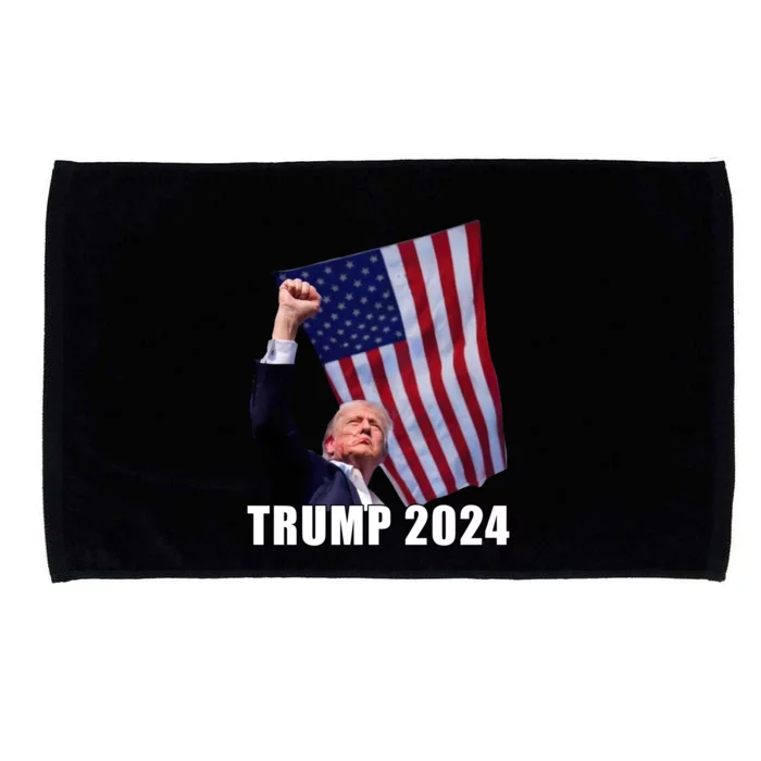 Trump 2024 Bullet Flag Fist Election Microfiber Hand Towel