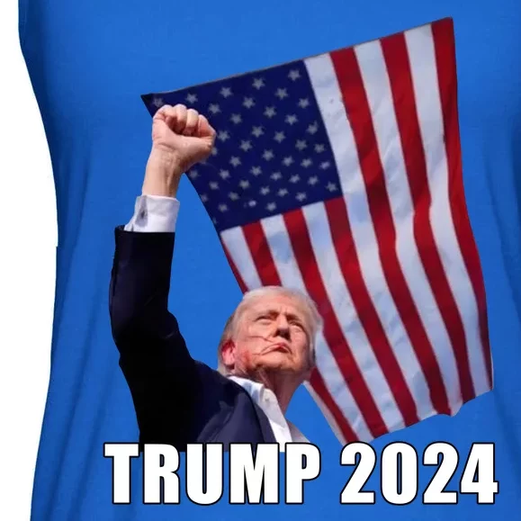 Trump 2024 Bullet Flag Fist Election Ladies Essential Flowy Tank