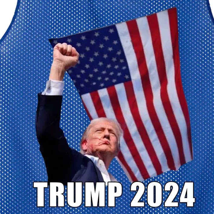 Trump 2024 Bullet Flag Fist Election Mesh Reversible Basketball Jersey Tank