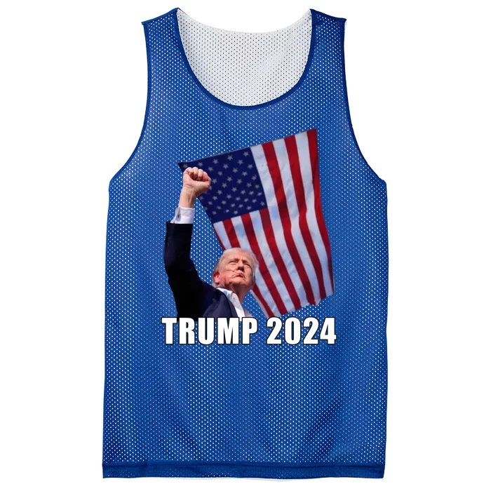 Trump 2024 Bullet Flag Fist Election Mesh Reversible Basketball Jersey Tank