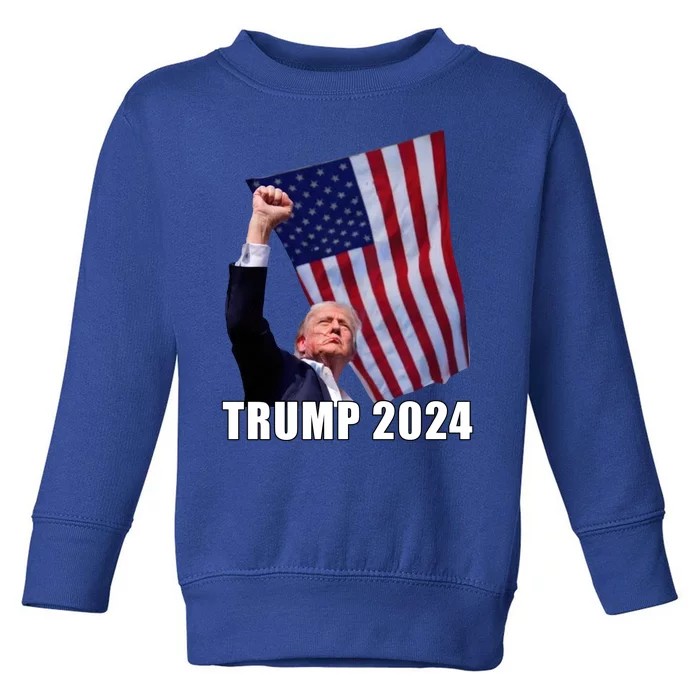 Trump 2024 Bullet Flag Fist Election Toddler Sweatshirt