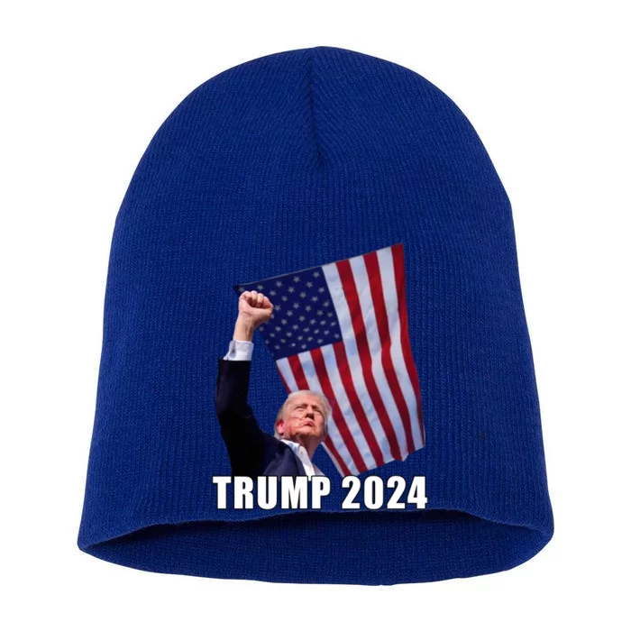 Trump 2024 Bullet Flag Fist Election Short Acrylic Beanie