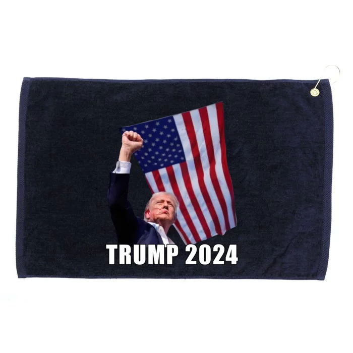 Trump 2024 Bullet Flag Fist Election Grommeted Golf Towel