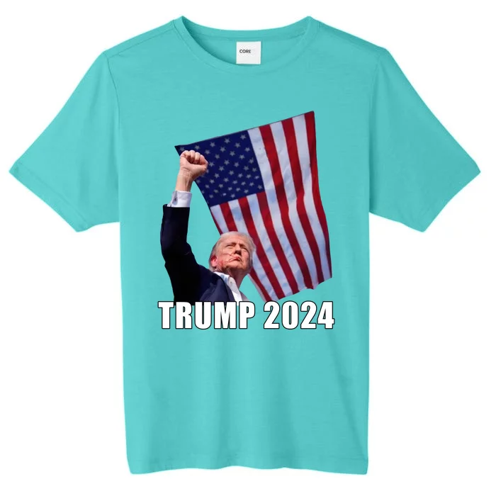 Trump 2024 Bullet Flag Fist Election ChromaSoft Performance T-Shirt