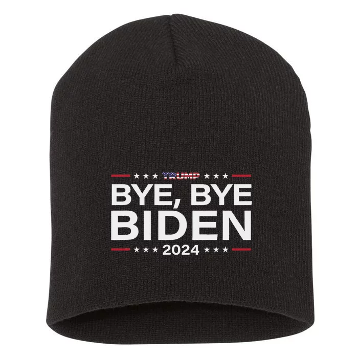 Trump 2024 Bye Bye Biden Dropped Out Election Funny Short Acrylic Beanie