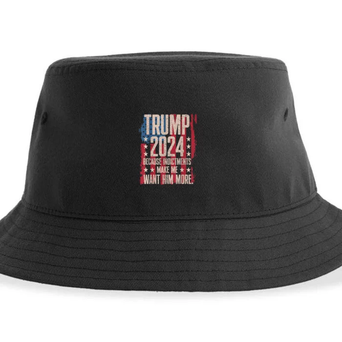 Trump 2024 Because Indictments Make Want Him More Sustainable Bucket Hat