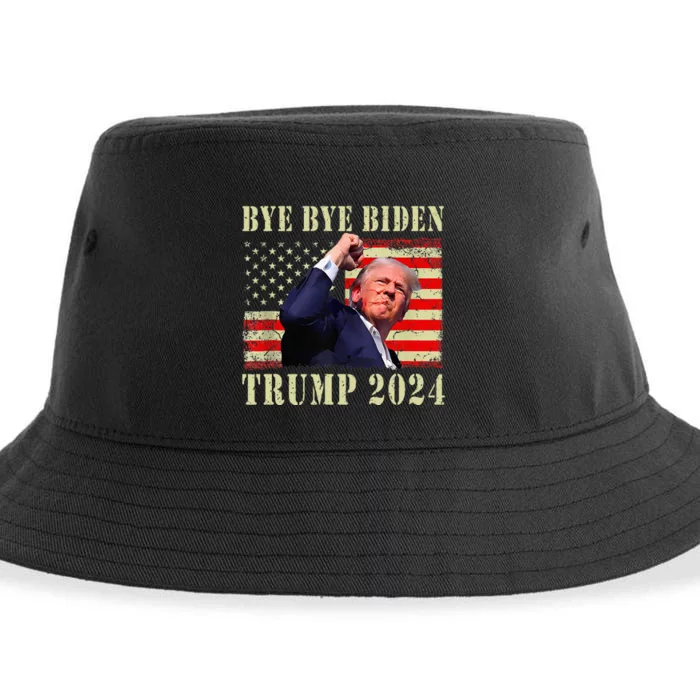 Trump 2024 Bye Bye Biden Dropped Out Election 2024 Sustainable Bucket Hat