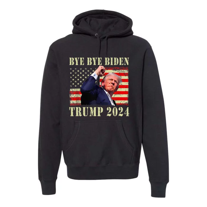 Trump 2024 Bye Bye Biden Dropped Out Election 2024 Premium Hoodie