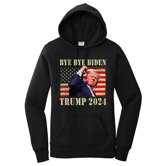 Trump 2024 Bye Bye Biden Dropped Out Election 2024 Women's Pullover Hoodie