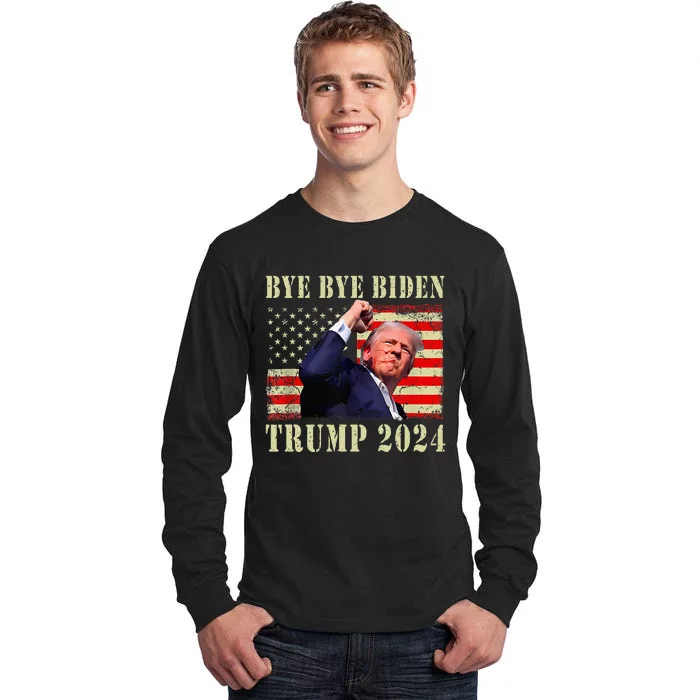 Trump 2024 Bye Bye Biden Dropped Out Election 2024 Tall Long Sleeve T-Shirt