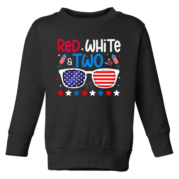 Two 2nd Birthday 4th Of July 2nd Birthday Party Toddler Sweatshirt