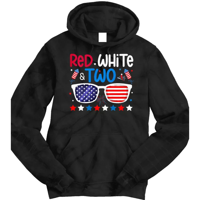 Two 2nd Birthday 4th Of July 2nd Birthday Party Tie Dye Hoodie