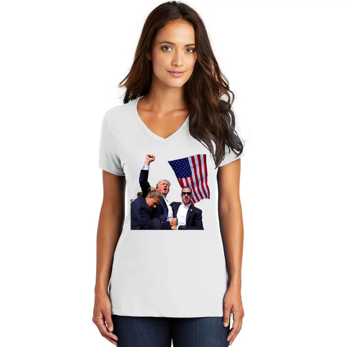 Trump 2024 Butler Pennsylvania Trump Assasination Trump Shot Women's V-Neck T-Shirt