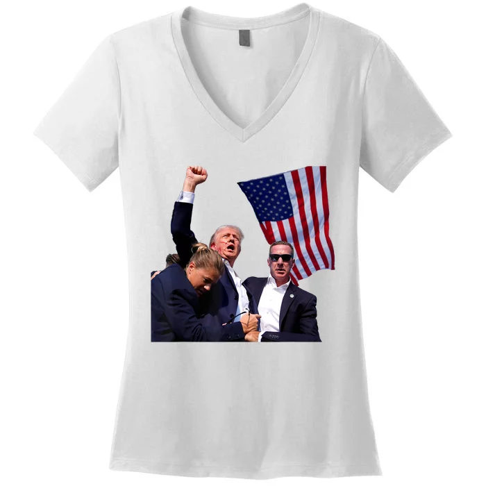 Trump 2024 Butler Pennsylvania Trump Assasination Trump Shot Women's V-Neck T-Shirt