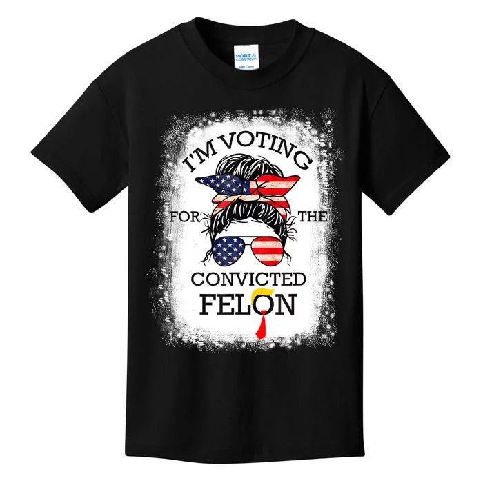 Trump 2024 Convicted Felon IM Voting Convicted Felon 2024 Kids T-Shirt